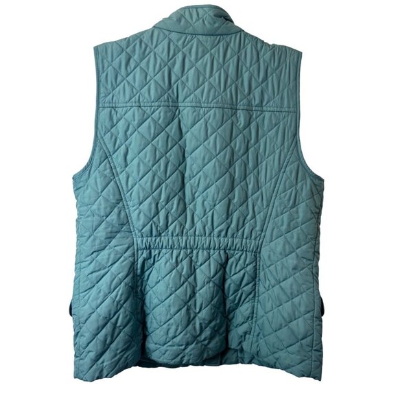 Talbots green diamond quilted vest size M - Picture 6 of 9